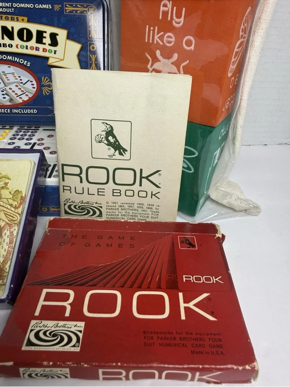 Vintage & Classic Game Bundle - Dominoes, Rook, Jumbo Cards, & Activity Dice